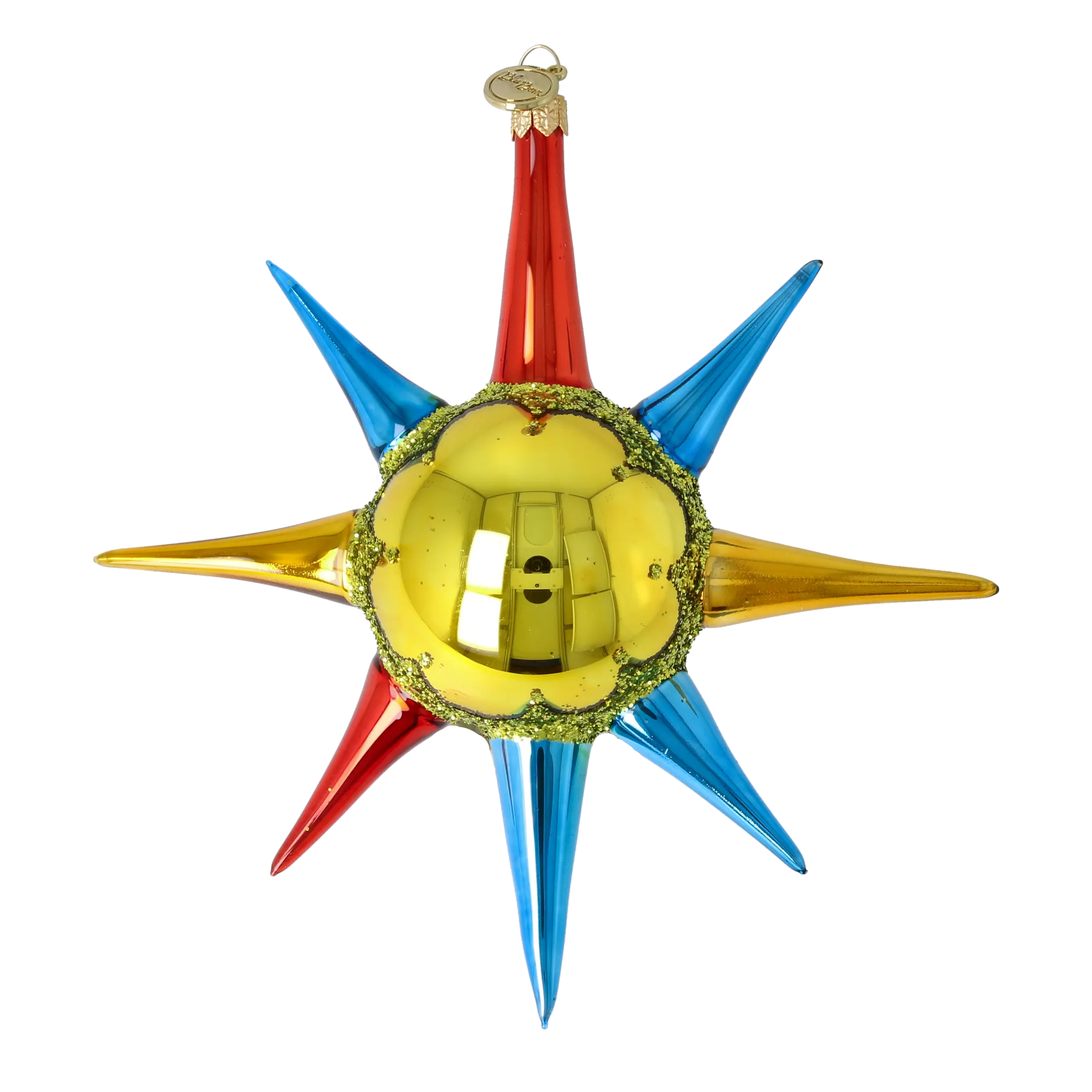 Golden Spectrum Sunburst Glass Christmas ornament free blowing PRE-ORDER 2026-073