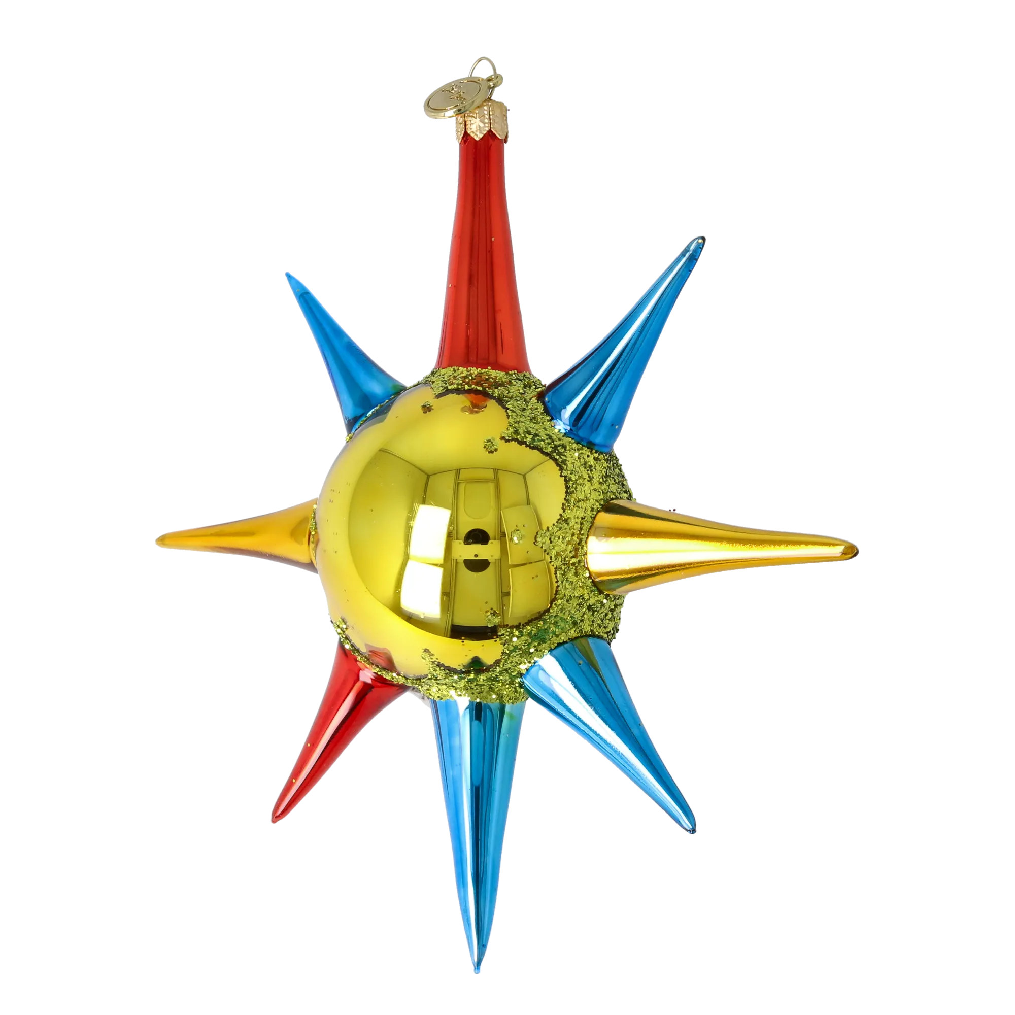 Golden Spectrum Sunburst Glass Christmas ornament free blowing PRE-ORDER 2026-073