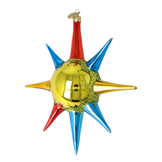 Golden Spectrum Sunburst Glass Christmas ornament free blowing PRE-ORDER 2026-073