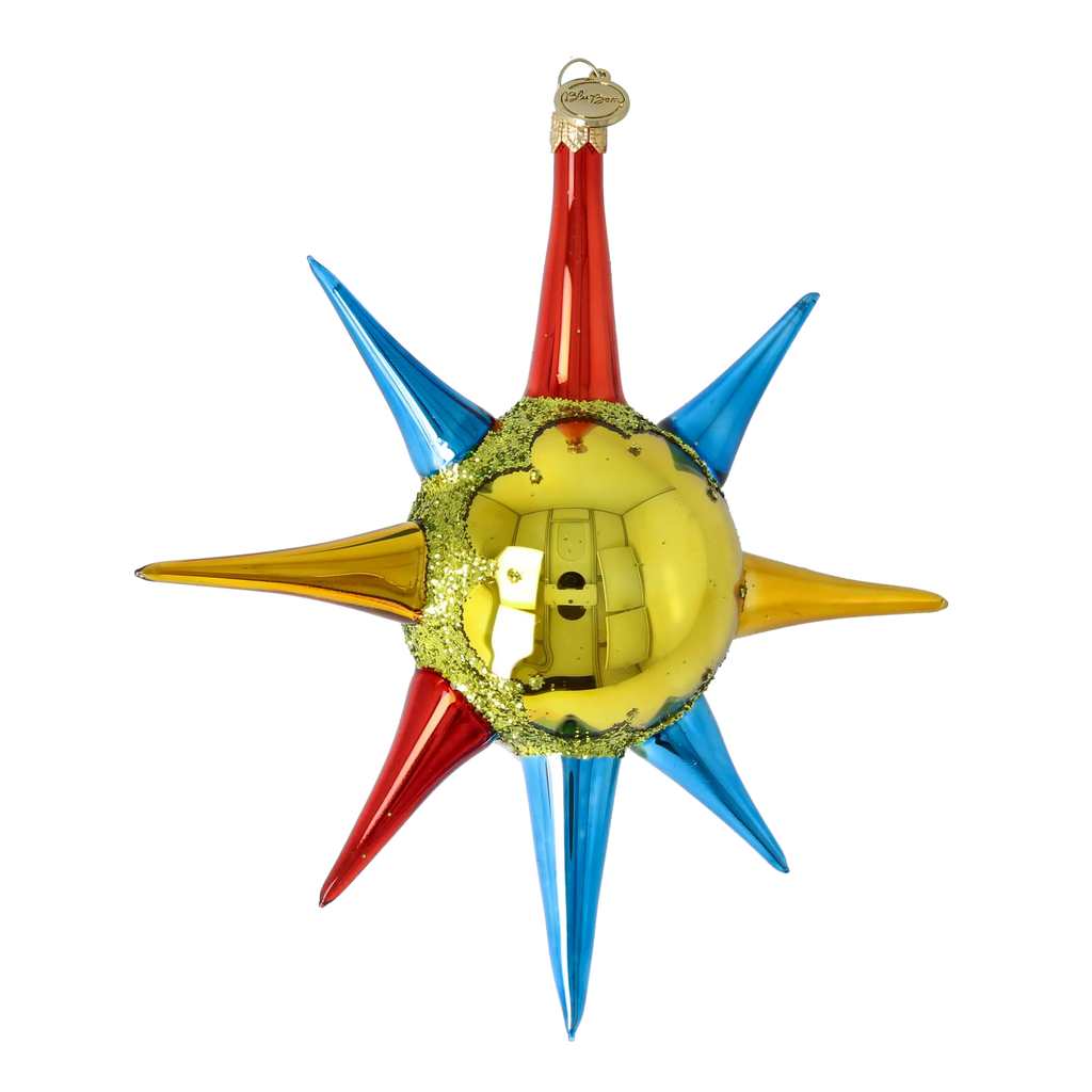 Gilded Verve | Hand-Painted Glass Ornament | Blubom 2026-073