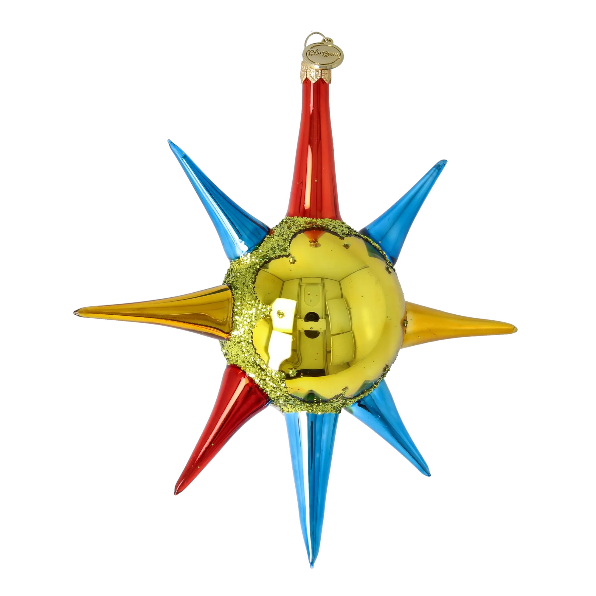 Gilded Verve | Hand-Painted Glass Ornament | Blubom 2026-073