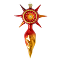 Crimson Solstice Vigil | Hand-Painted Glass Ornament | Blubom 2026-074