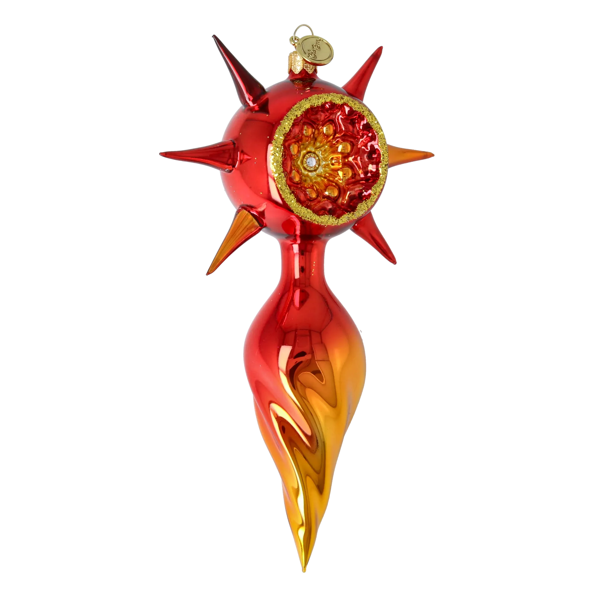 Crimson Solar Star Glass Christmas ornament free blowing PRE-ORDER 2026-074