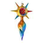 Amber Solstice | Hand-Painted Glass Ornament | Blubom 2026-075