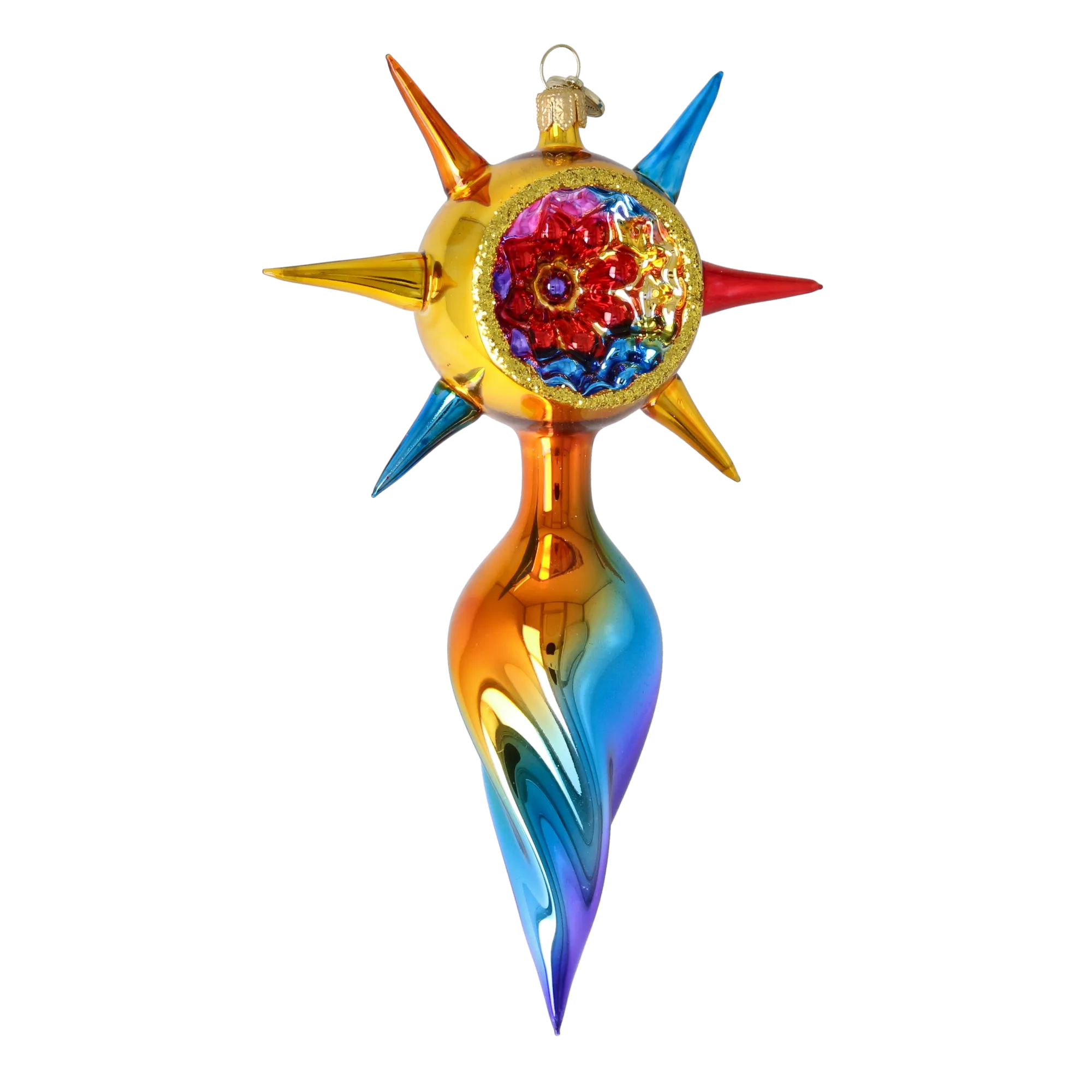 Amber Solstice | Hand-Painted Glass Ornament | Blubom 2026-075