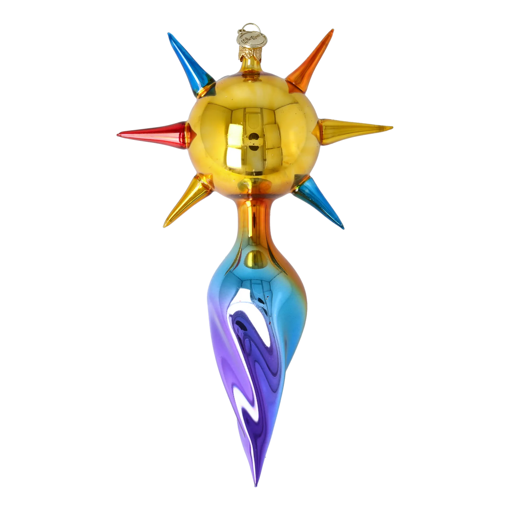 Amber Solstice | Hand-Painted Glass Ornament | Blubom 2026-075