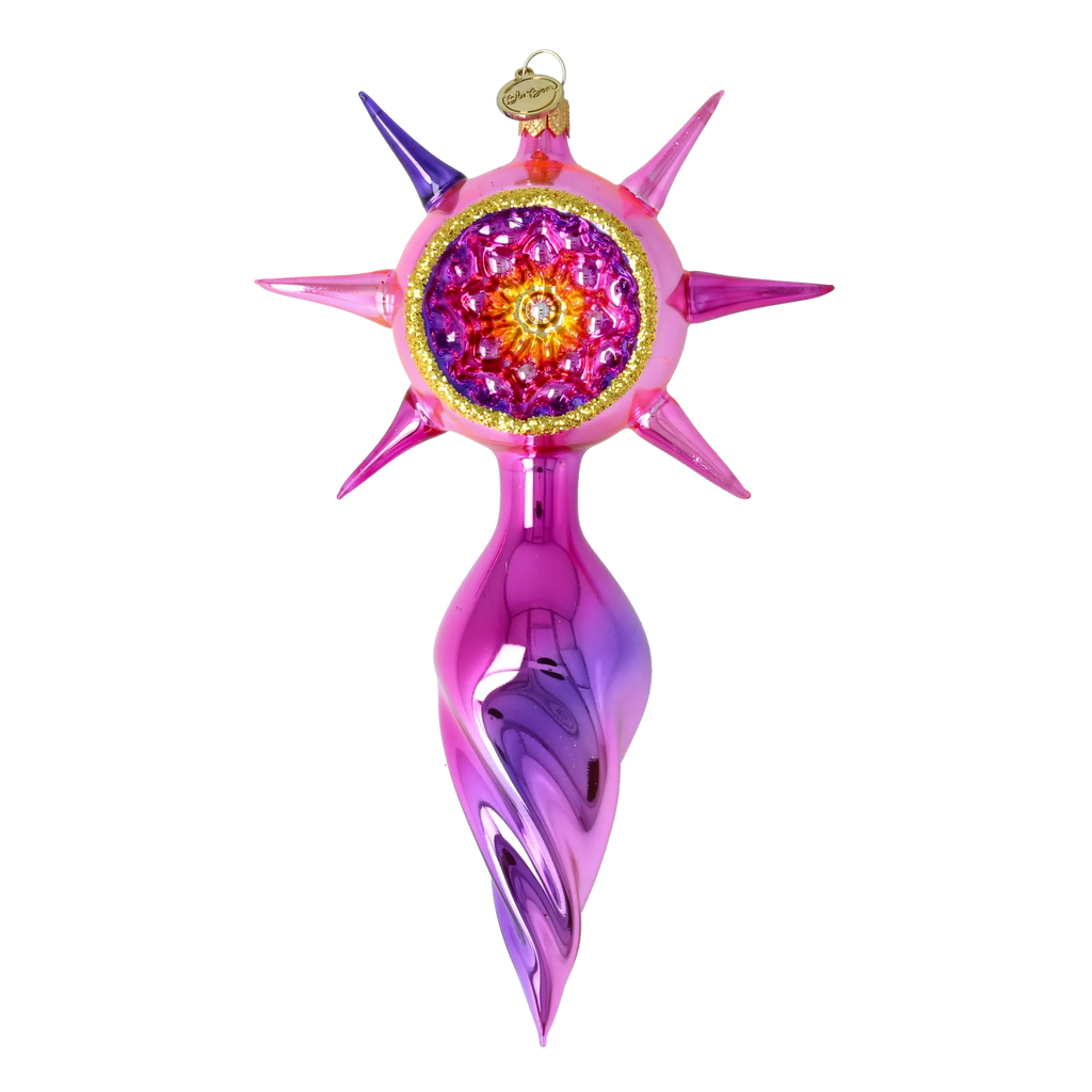 Orchid Solstice | Hand-Painted Glass Ornament | Blubom 2026-076