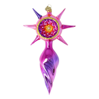 Orchid Solstice | Hand-Painted Glass Ornament | Blubom 2026-076