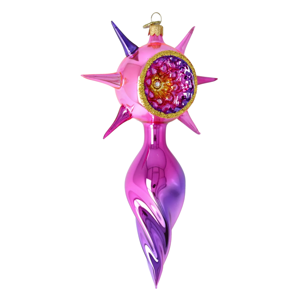 Orchid Solstice | Hand-Painted Glass Ornament | Blubom 2026-076