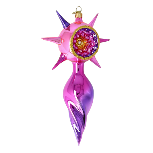 Rose Luminary Star Glass Christmas ornament free blowing PRE-ORDER 2026-076