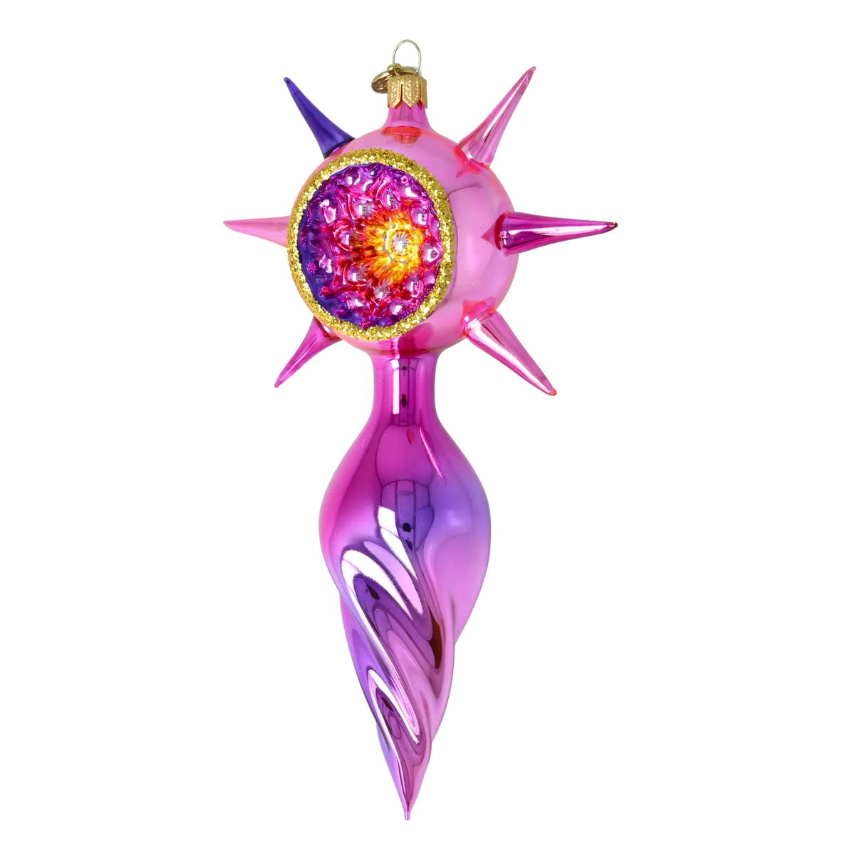 Orchid Solstice | Hand-Painted Glass Ornament | Blubom 2026-076