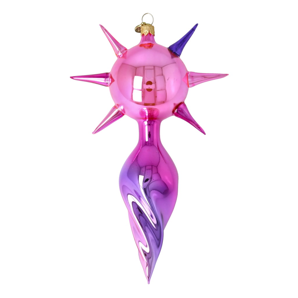 Orchid Solstice | Hand-Painted Glass Ornament | Blubom 2026-076