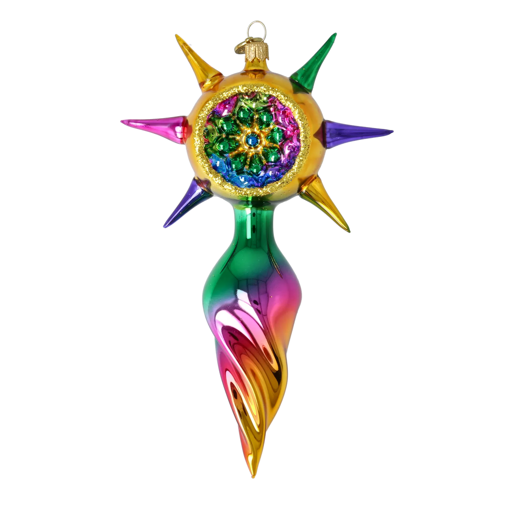 Vivid Midnight Zenith | Hand-Painted Glass Ornament | Blubom 2026-078