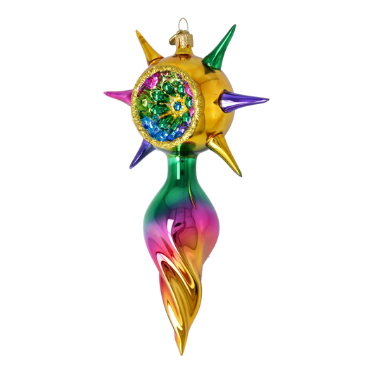 Emerald Radiance Star Glass Christmas ornament free blowing PRE-ORDER 2026-078