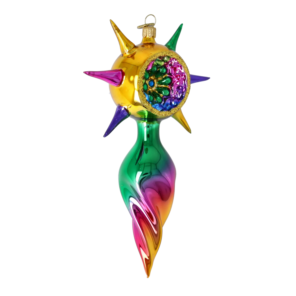 Vivid Midnight Zenith | Hand-Painted Glass Ornament | Blubom 2026-078