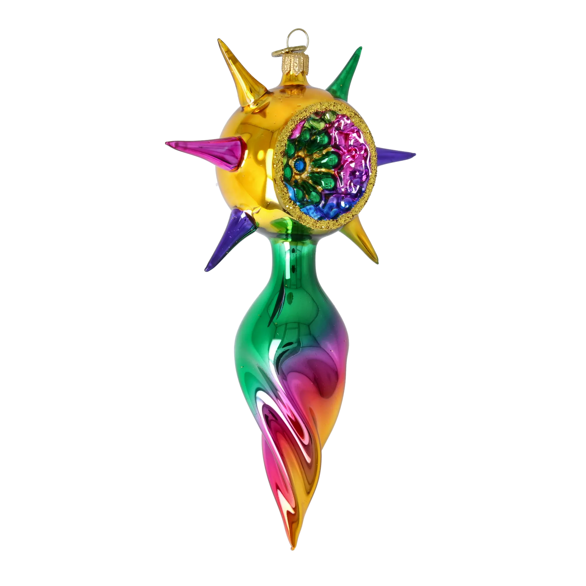 Vivid Midnight Zenith | Hand-Painted Glass Ornament | Blubom 2026-078