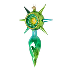 Verdant Zenith | Hand-Painted Glass Ornament | Blubom 2026-079