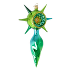 Verdant Zenith | Hand-Painted Glass Ornament | Blubom 2026-079