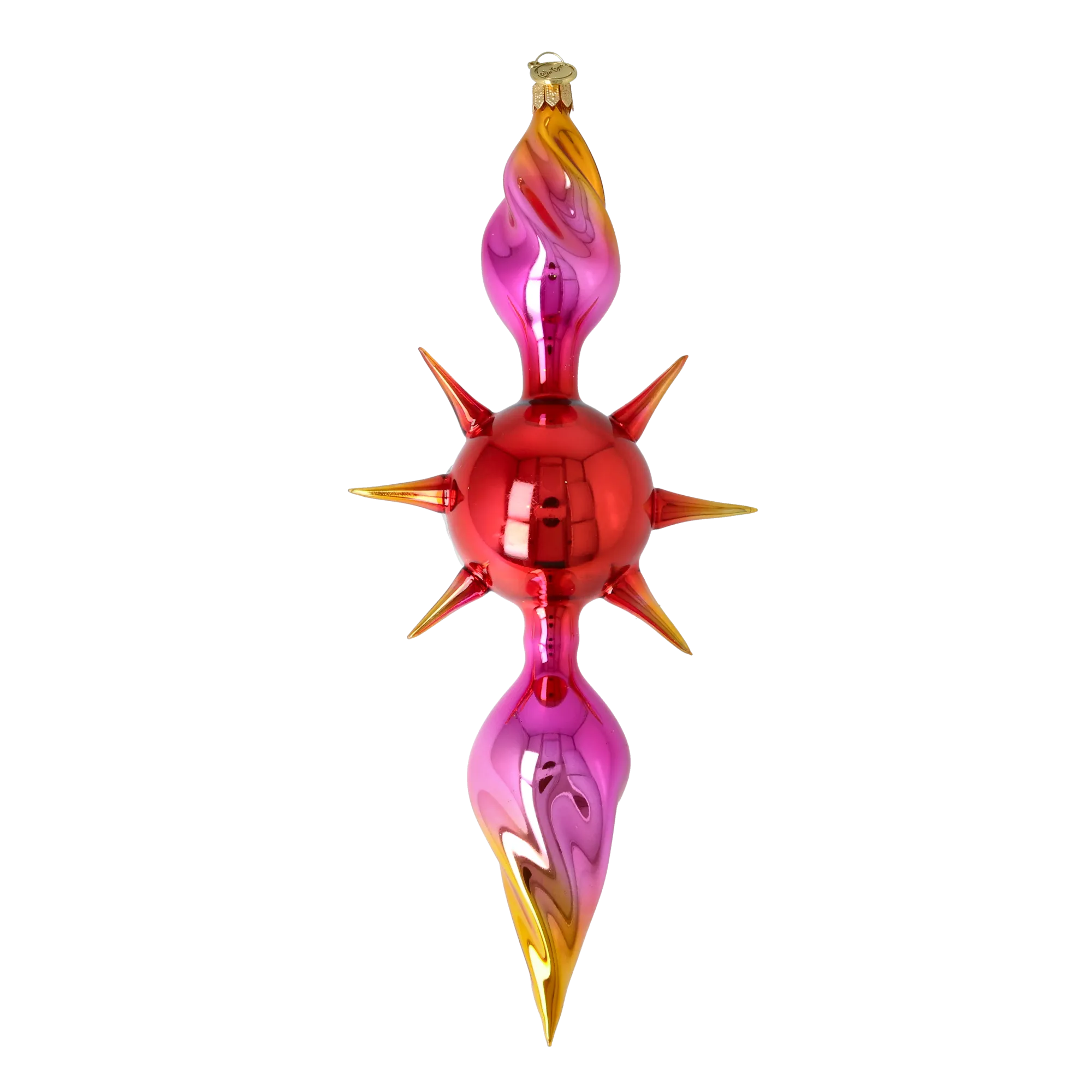 Crimson Aurora Star Glass Christmas ornament free blowing PRE-ORDER 2026-080