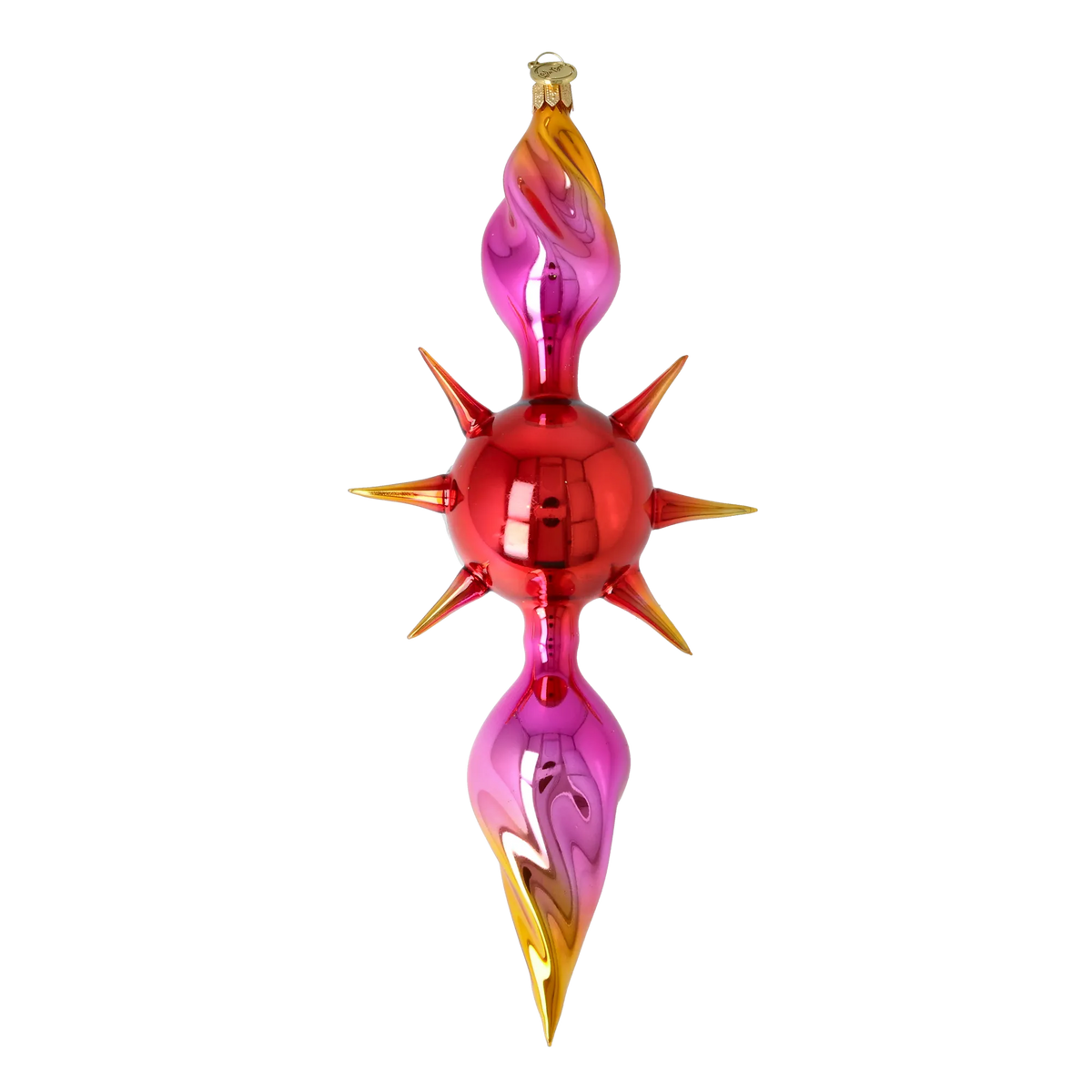 Magenta Solstice Zenith | Hand-Painted Glass Ornament | Blubom 2026-080