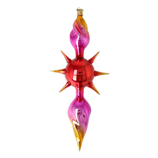 Crimson Aurora Star Glass Christmas ornament free blowing PRE-ORDER 2026-080