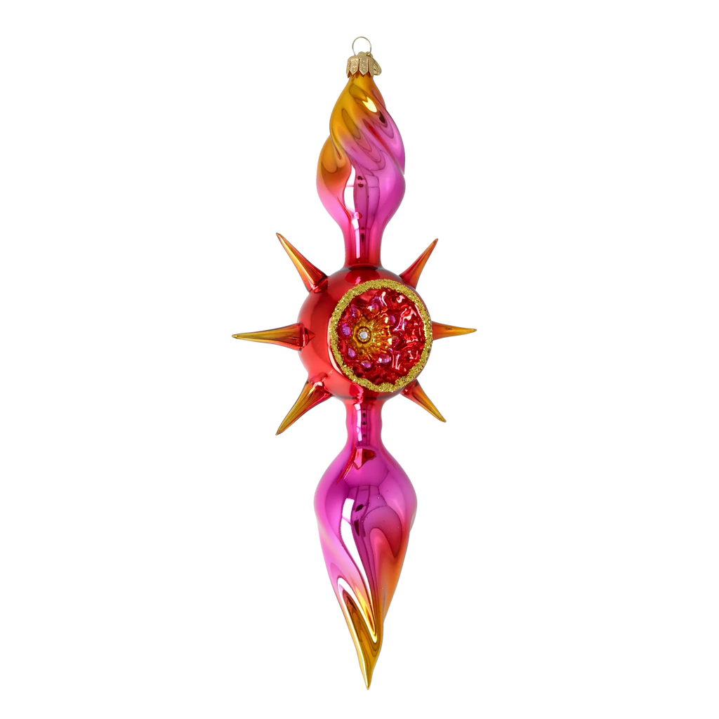 Magenta Solstice Zenith | Hand-Painted Glass Ornament | Blubom 2026-080