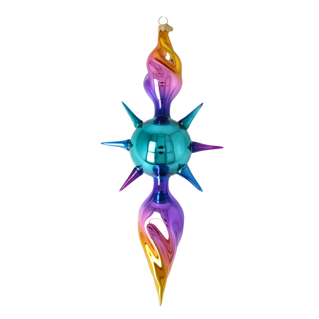 Amethyst Zenith | Hand-Painted Glass Ornament | Blubom 2026-082