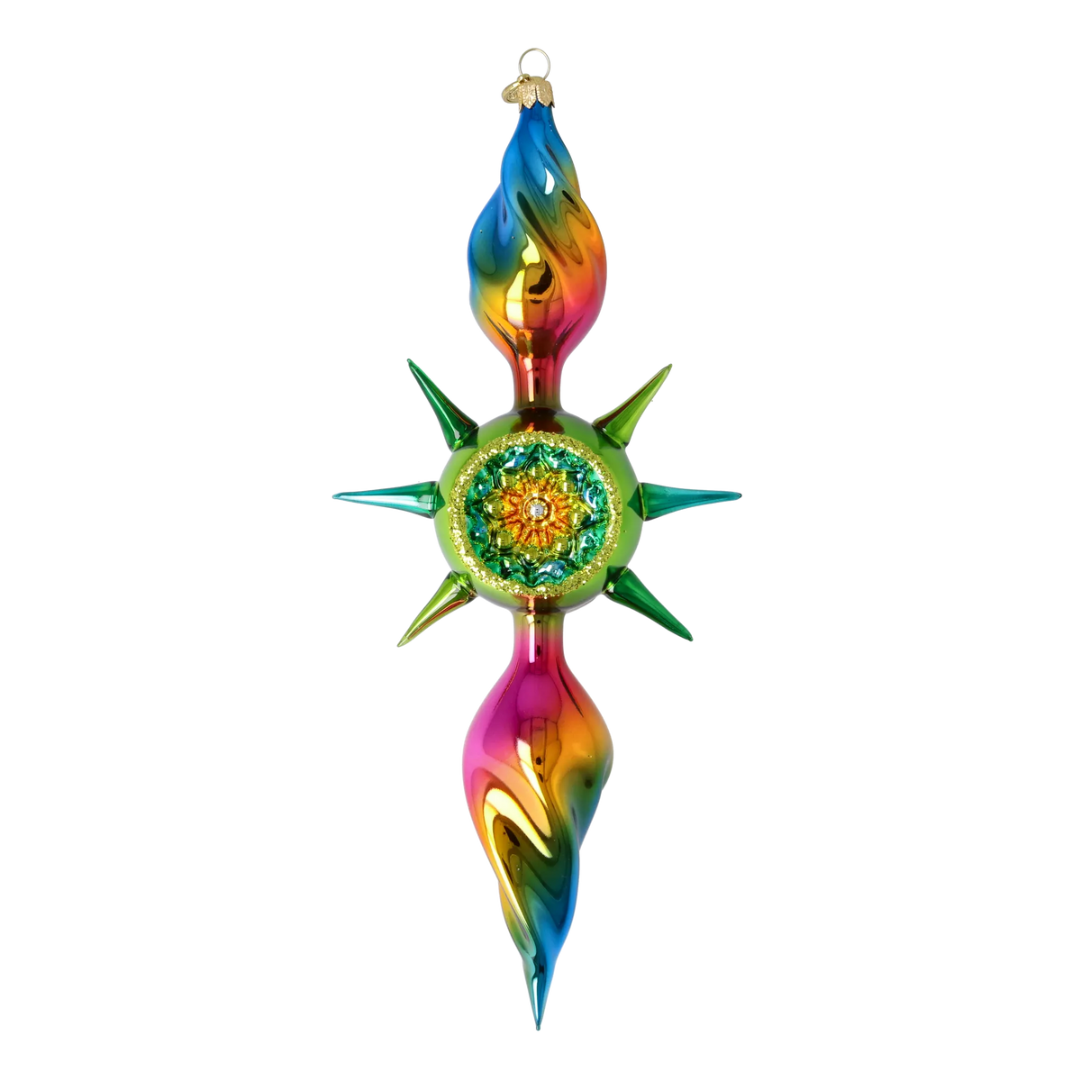 Luminous Aurora Pulse | Hand-Painted Glass Ornament | Blubom 2026-083