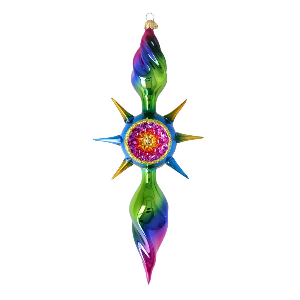 Vivid Zenith Aura | Hand-Painted Glass Ornament | Blubom 2026-084