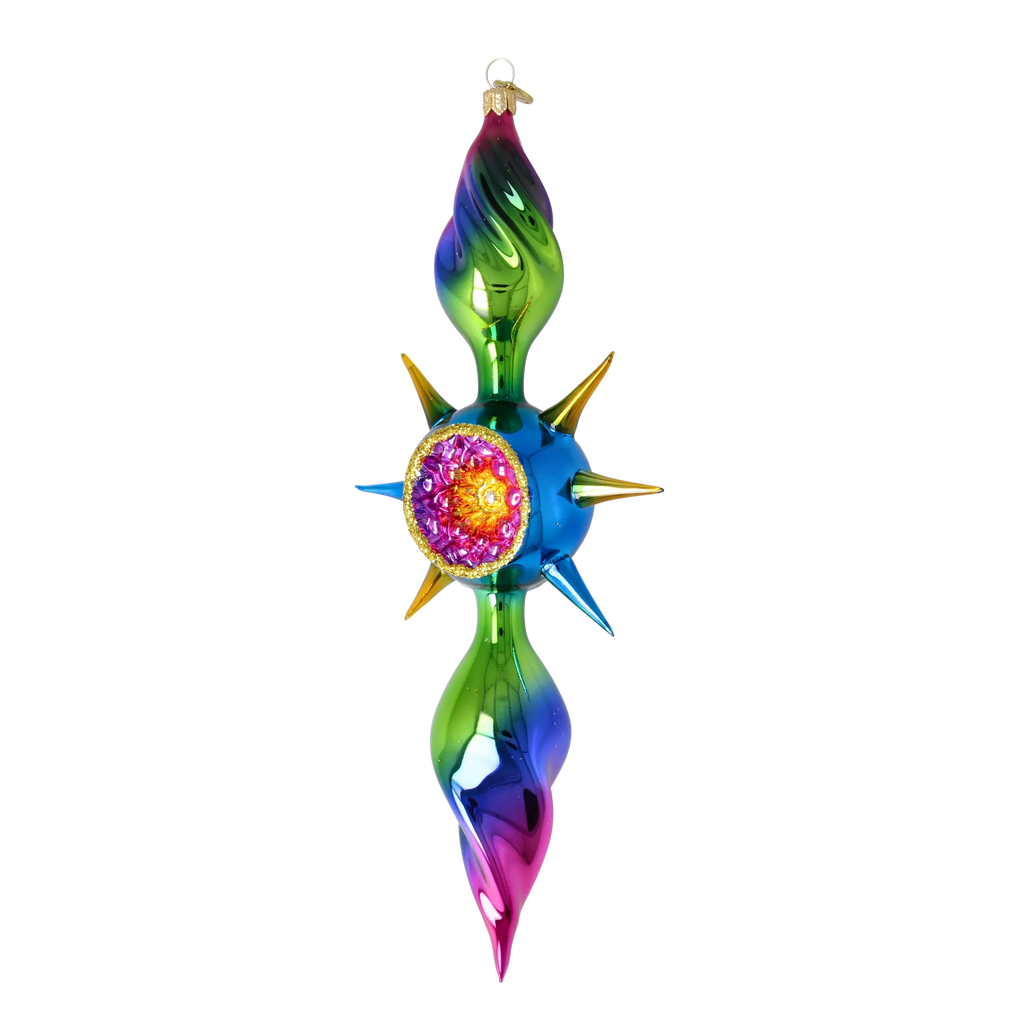 Vivid Zenith Aura | Hand-Painted Glass Ornament | Blubom 2026-084