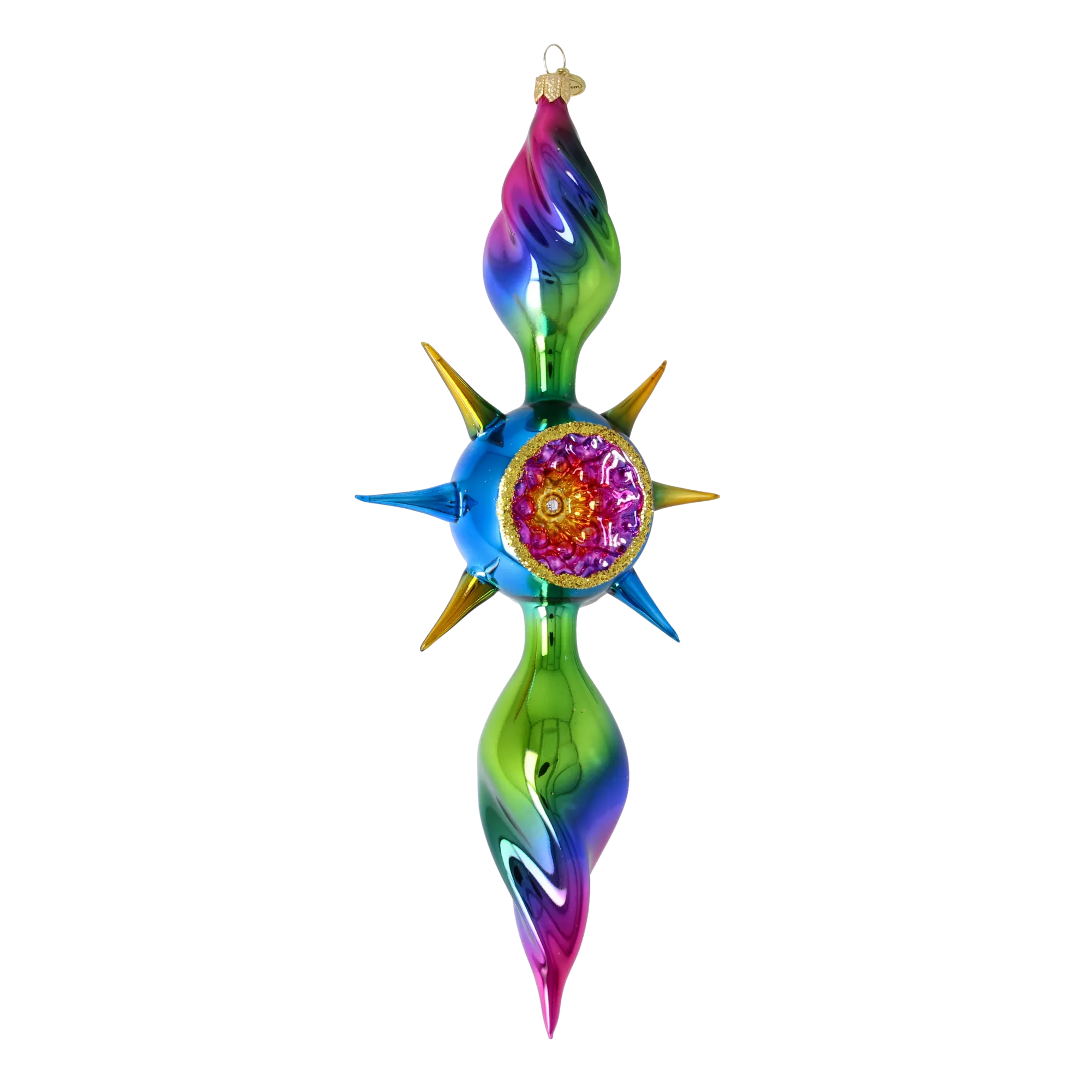 Vivid Zenith Aura | Hand-Painted Glass Ornament | Blubom 2026-084
