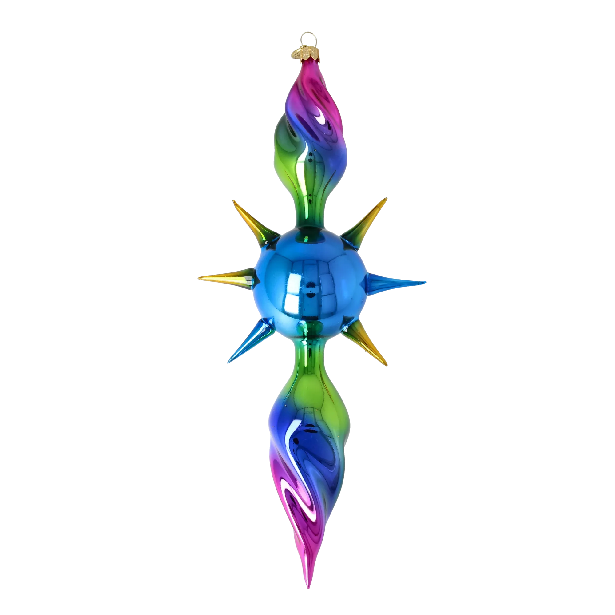 Vivid Zenith Aura | Hand-Painted Glass Ornament | Blubom 2026-084