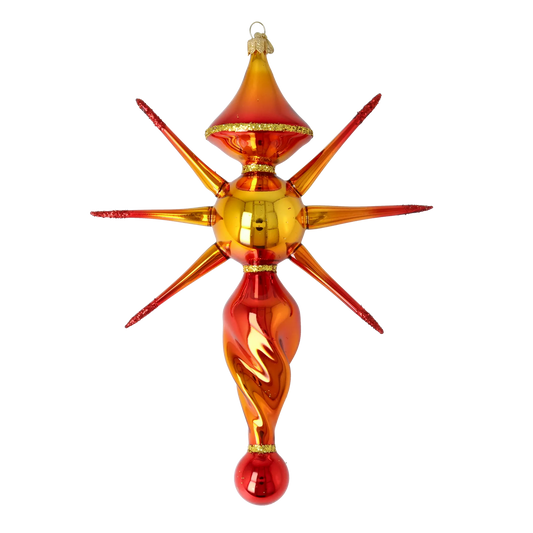Golden Ember Star Glass Christmas ornament free blowing PRE-ORDER 2026-086