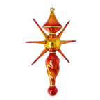 Gilded Ember Zenith | Hand-Painted Glass Ornament | Blubom 2026-086