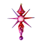 Ruby Solar Flare | Hand-Painted Glass Ornament | Blubom 2026-087