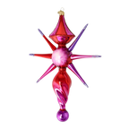 Ruby Solar Flare | Hand-Painted Glass Ornament | Blubom 2026-087