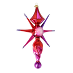 Ruby Solar Flare | Hand-Painted Glass Ornament | Blubom 2026-087