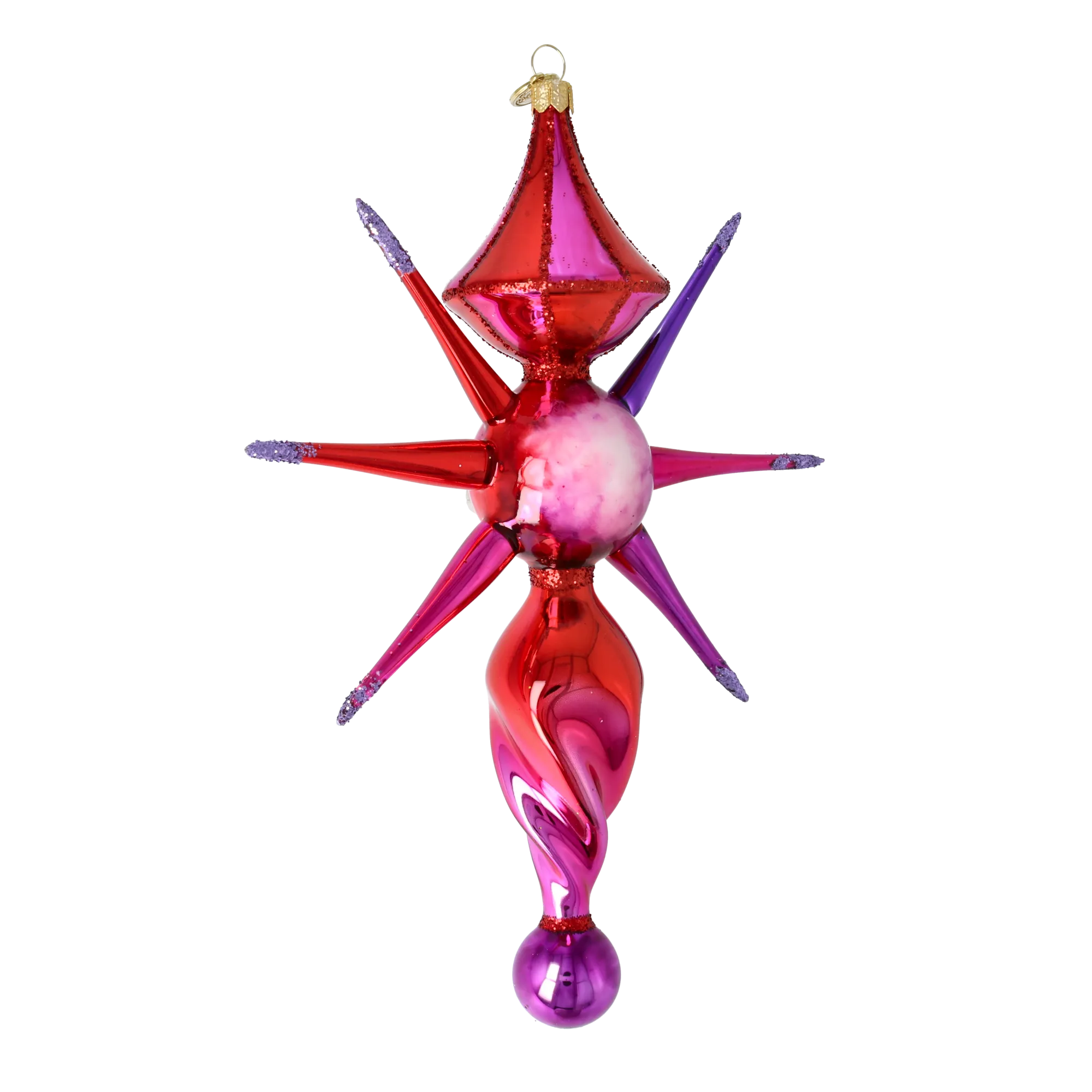 Rose Crystal Star Glass Christmas ornament free blowing PRE-ORDER 2026-087
