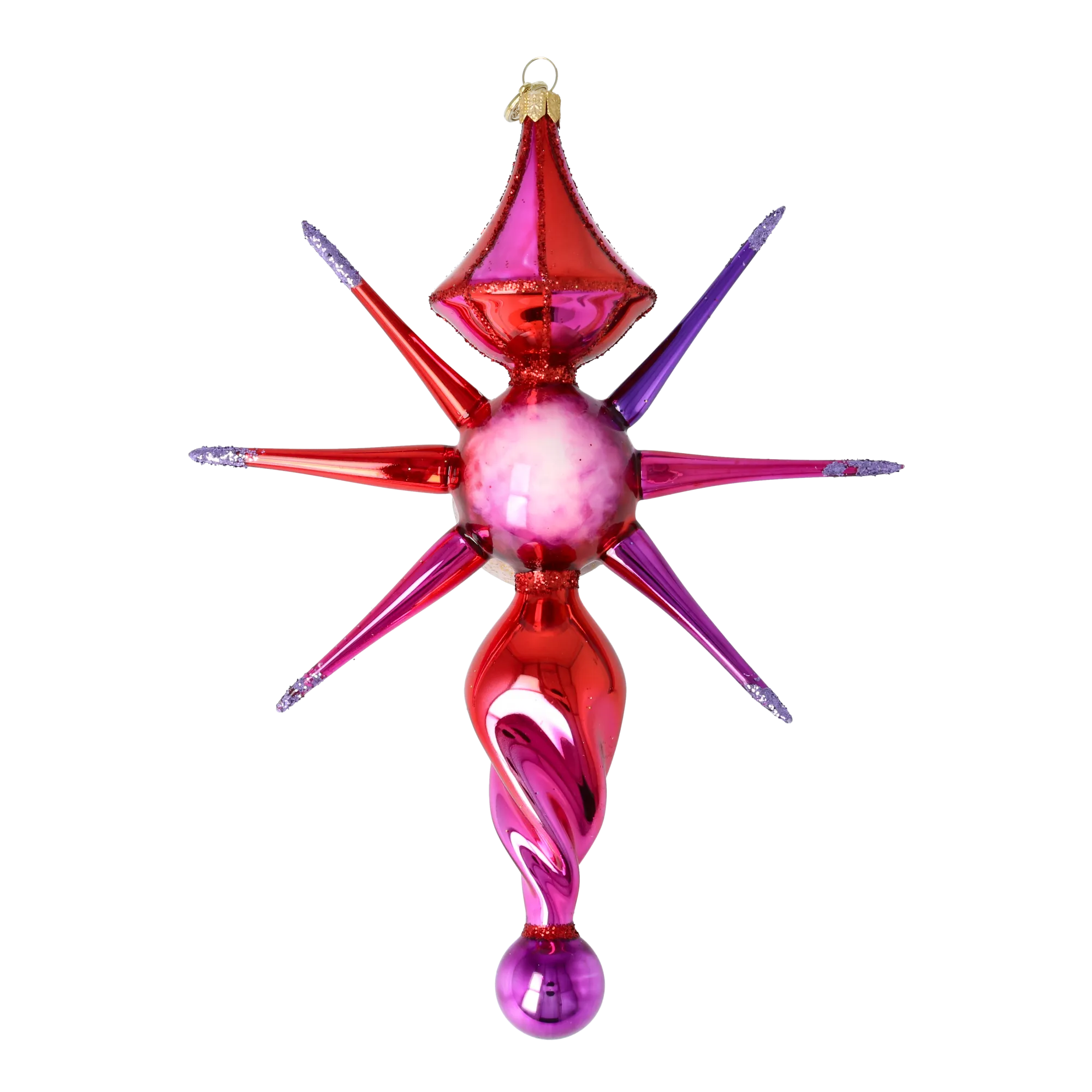 Rose Crystal Star Glass Christmas ornament free blowing PRE-ORDER 2026-087