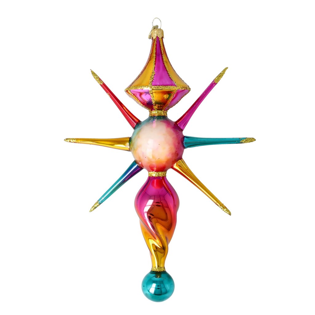 Fuchsia Zenith Pulse | Hand-Painted Glass Ornament | Blubom 2026-088