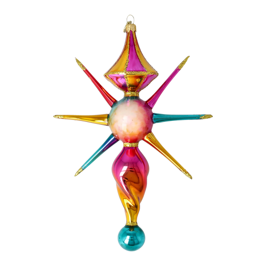 Aurora Pearl Star Glass Christmas ornament free blowing PRE-ORDER 2026-088