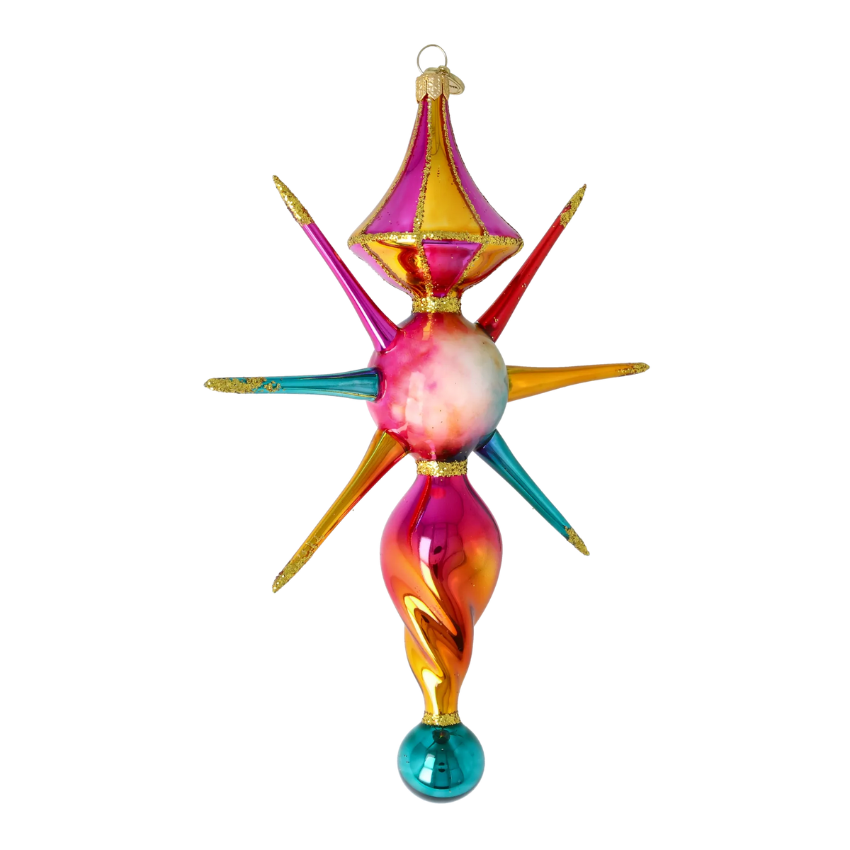 Fuchsia Zenith Pulse | Hand-Painted Glass Ornament | Blubom 2026-088