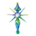 Sapphire Zenith Drift | Hand-Painted Glass Ornament | Blubom 2026-089