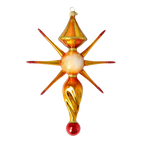Saffron Zenith Pulse | Hand-Painted Glass Ornament | Blubom 2026-090