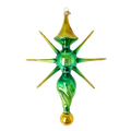Emerald Solar Meridian | Hand-Painted Glass Ornament | Blubom 2026-091