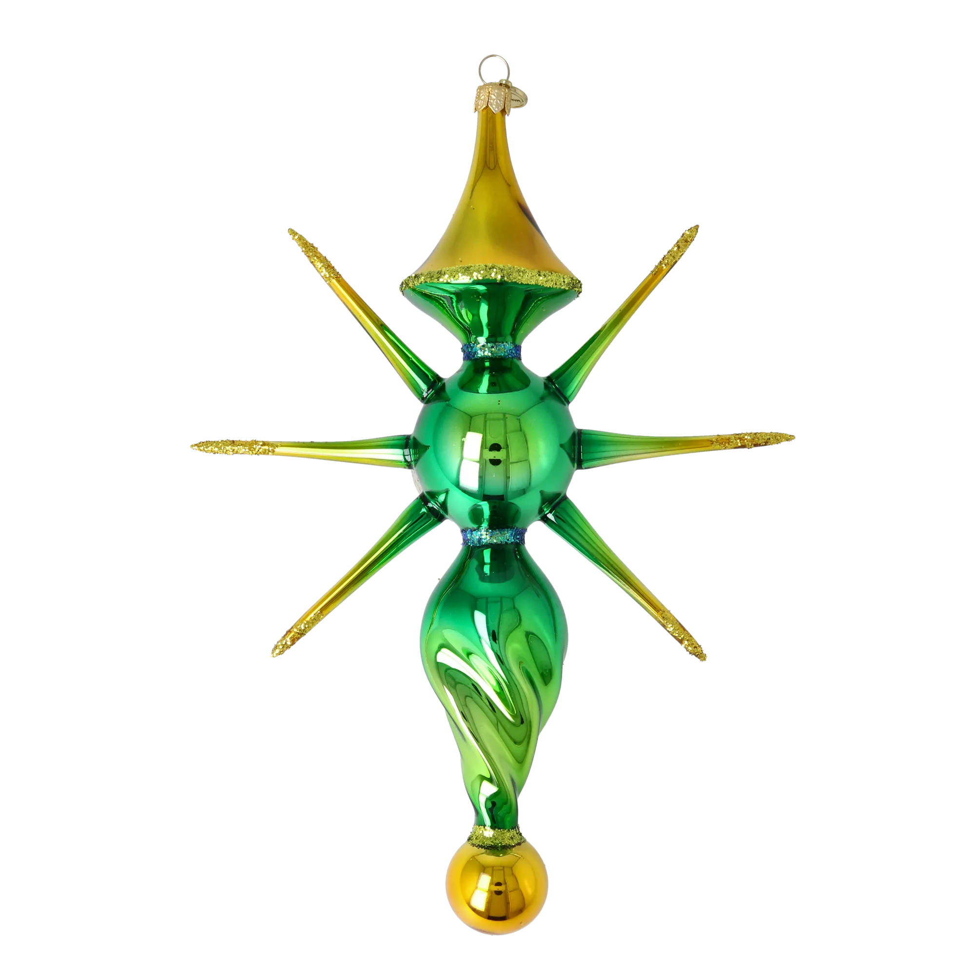 Emerald Classic Star Glass Christmas ornament free blowing PRE-ORDER 2026-091