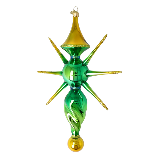 Emerald Classic Star Glass Christmas ornament free blowing PRE-ORDER 2026-091