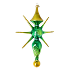 Emerald Solar Meridian | Hand-Painted Glass Ornament | Blubom 2026-091