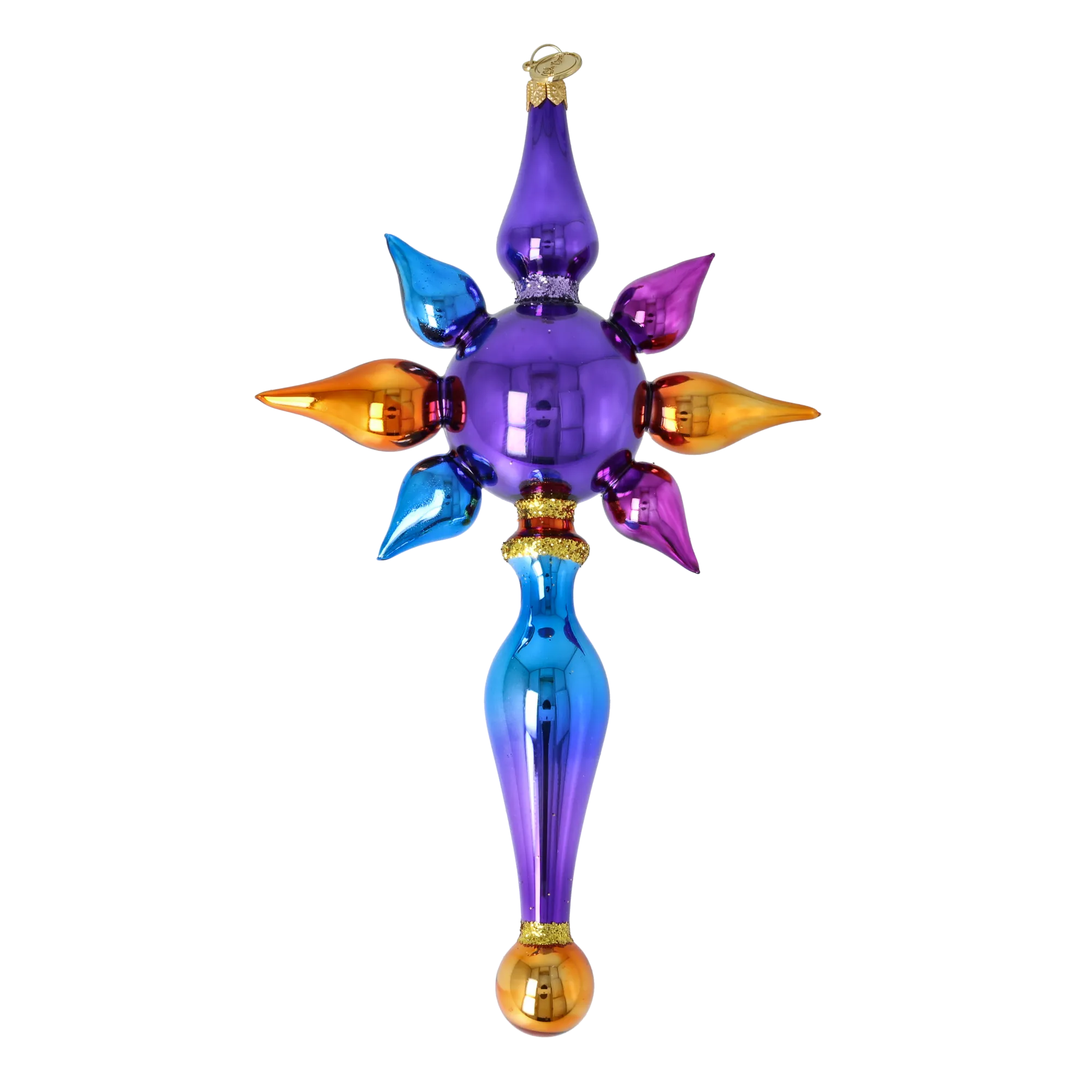 Indigo Zenith Pulse | Hand-Painted Glass Ornament | Blubom 2026-092