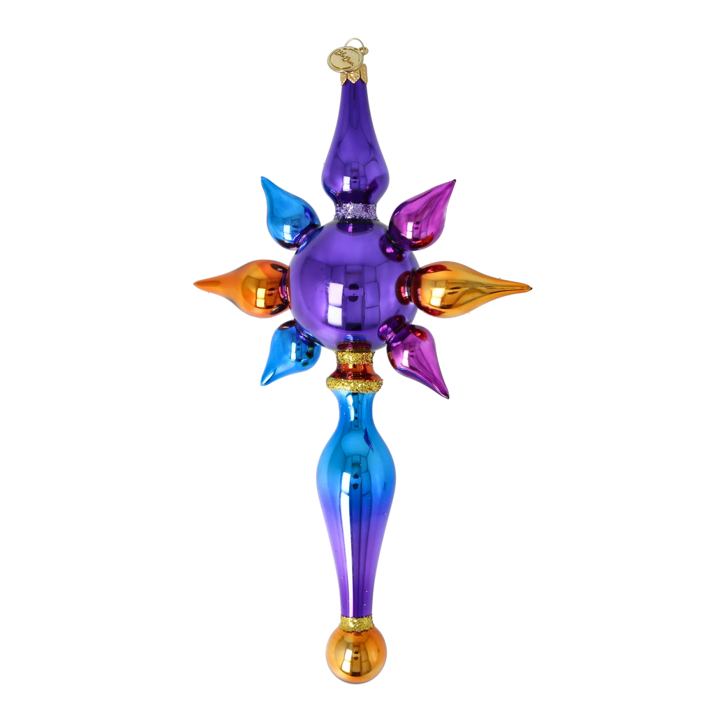 Indigo Zenith Pulse | Hand-Painted Glass Ornament | Blubom 2026-092